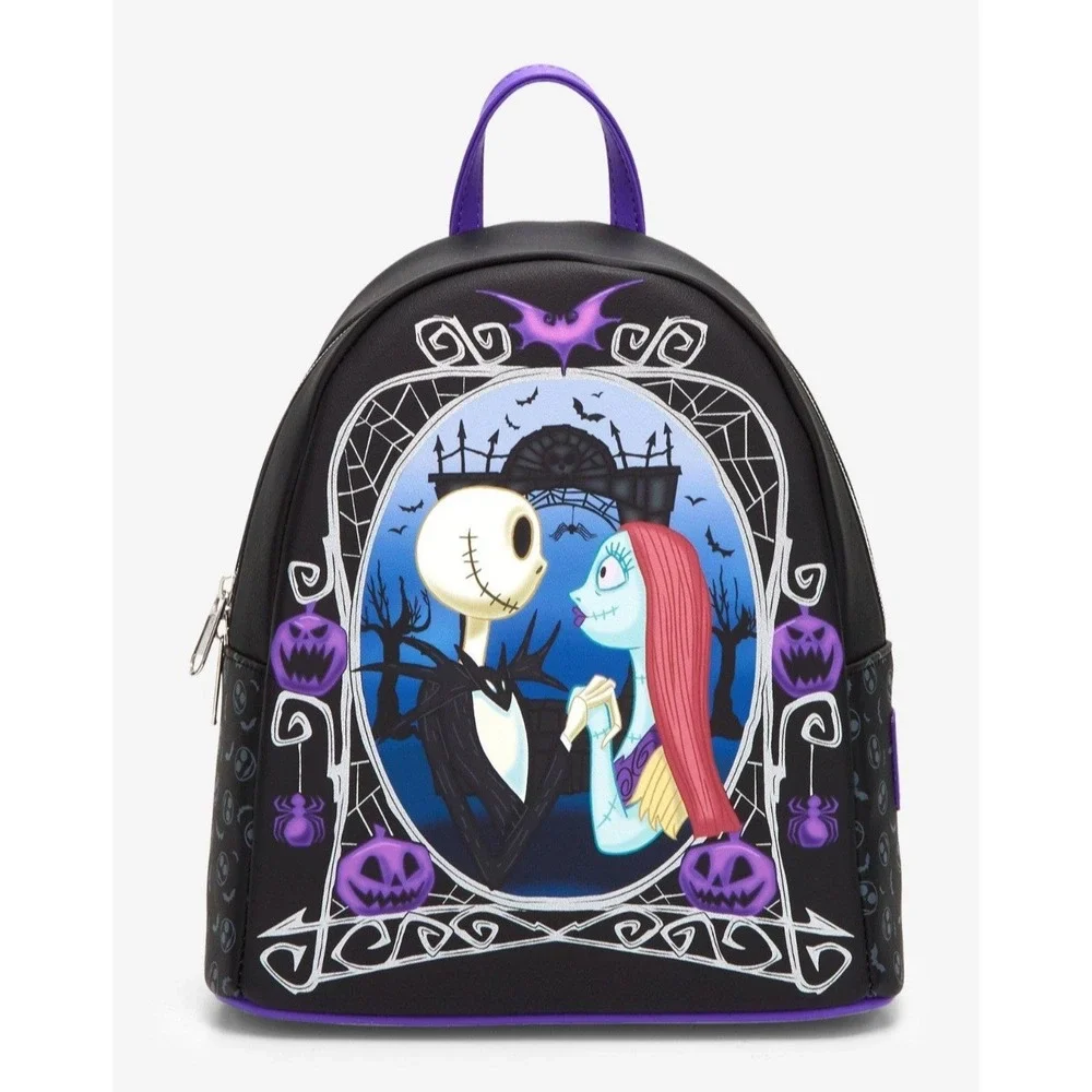 Loungefly Nightmare Before Christmas Jack‎ & Sally Pumpkin Frame Backpack WALLET